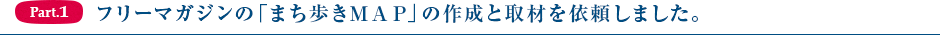 Part1.フリーマガジンの「まち歩きMAP」の作成と取材を依頼しました。